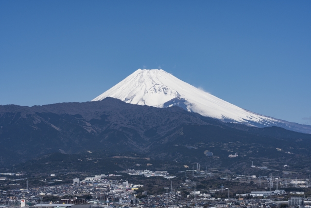清水町（本城山）から見た富士山